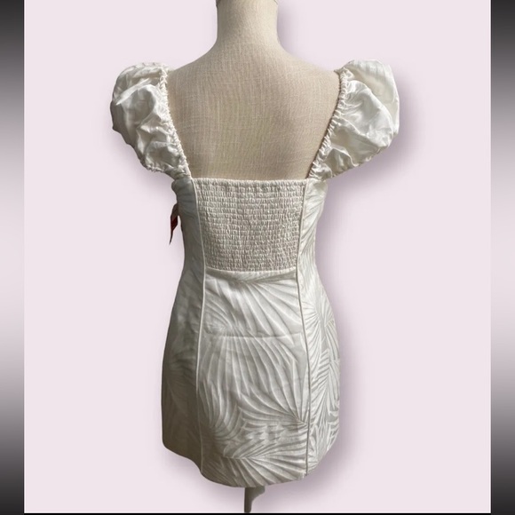 Significant Other -Leaf Jacquard Sweetheart Minidress new sz 8 NWT White Cutout - Picture 5 of 7